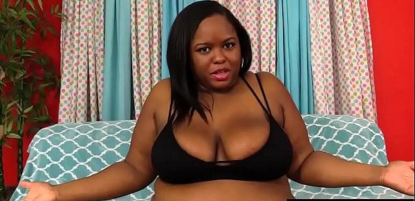  Ebony Fat Chick Olivia Leigh Plays with Her Pussy Before Fucking a Guy
